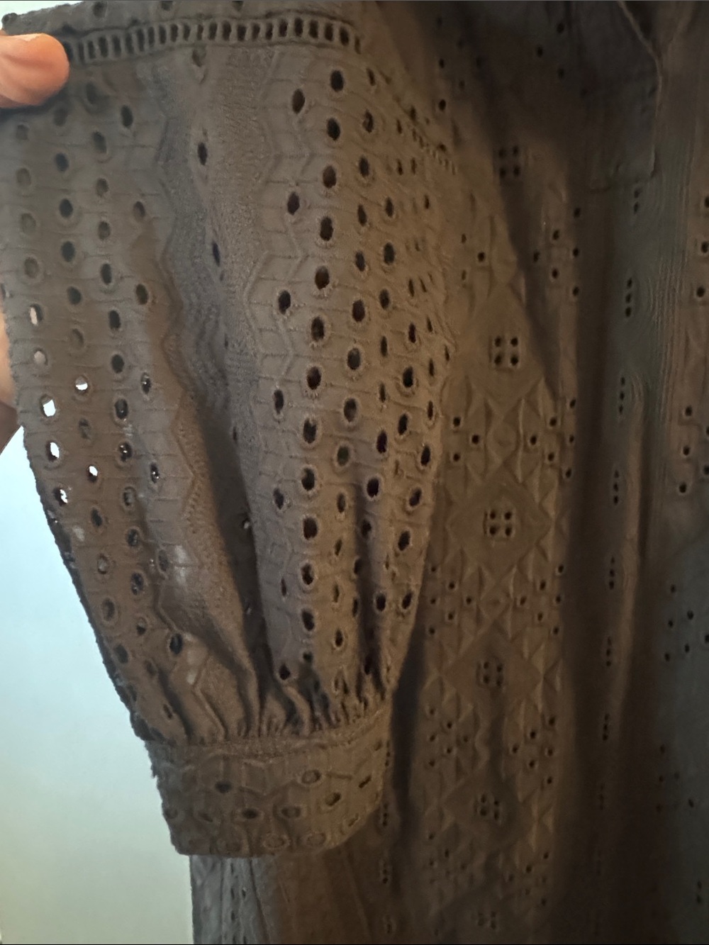 WRAP London Eyelet Tunic Dress in Charcoal - Picture 4 of 6